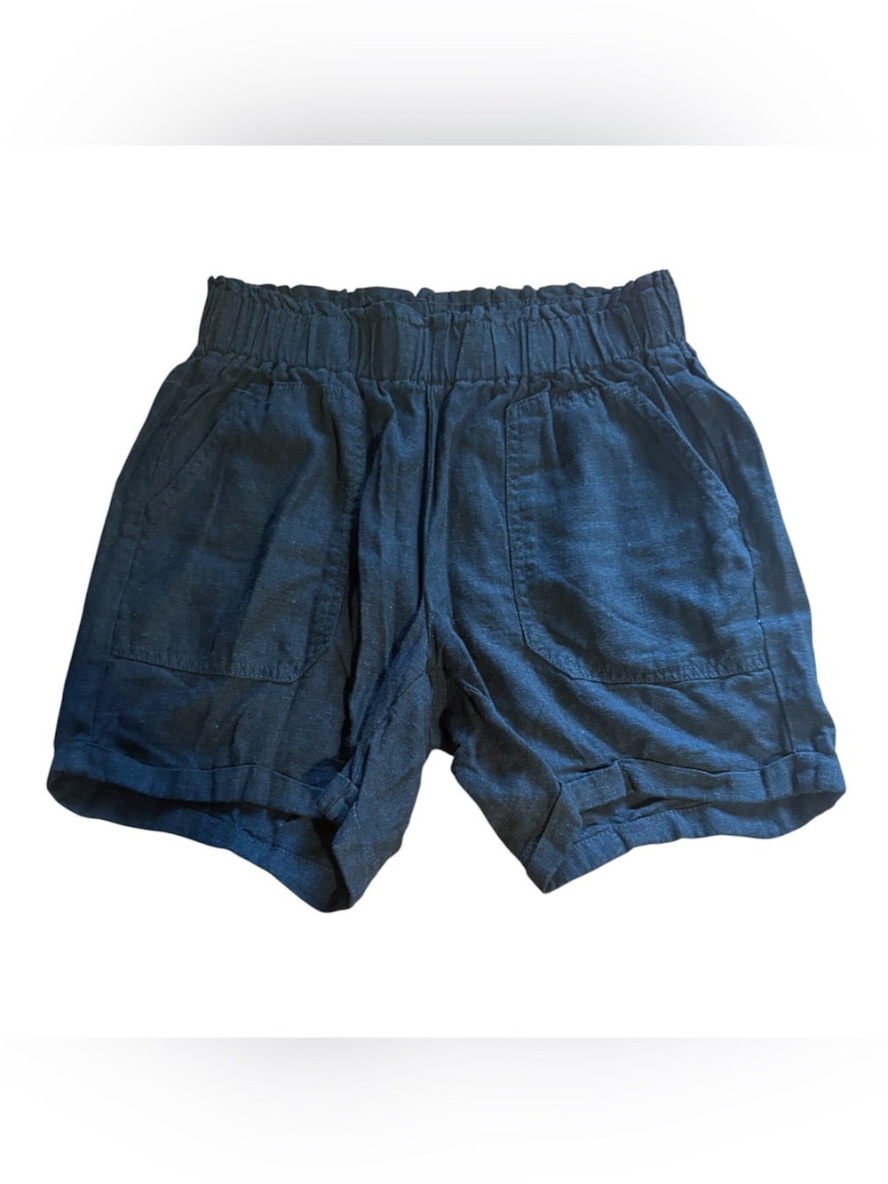 Briggs New York Black Linen Blend Elastic Waist Shorts